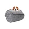 Cozy Fleece Blanket for Dogs and Cats, 60x80 Inch, Grey, Soft, Fluffy, and Durable