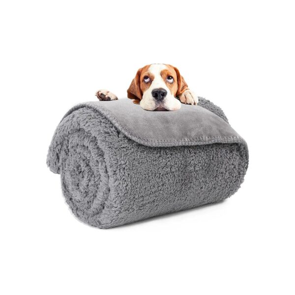 Cozy Fleece Blanket for Dogs and Cats, 60x80 Inch, Grey, Soft, Fluffy, and Durable