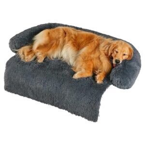 Cozy Furry Companion Bed for Extra Large Dogs with Removable Cover