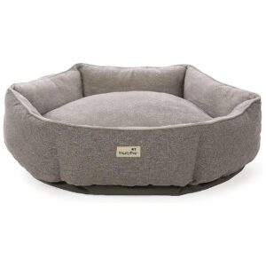 Cozy Gray Pet Bed for Large Dogs with Bolstered Walls and Plush Surface