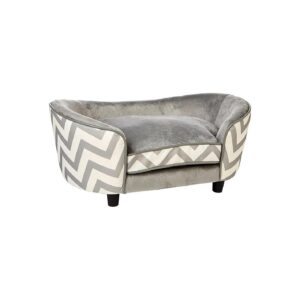 Cozy Gray Pet Sofa Bed with Storage and Washable Cover for Small Pets