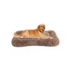 Cozy Khaki Pet Bed for Medium to Extra Large Dogs - Machine Washable Plush Fabric