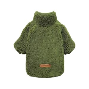 Cozy Pet Apparel - Green Medium Sherpa Dog Sweater for Small Breeds like Pug and Shih Tzu