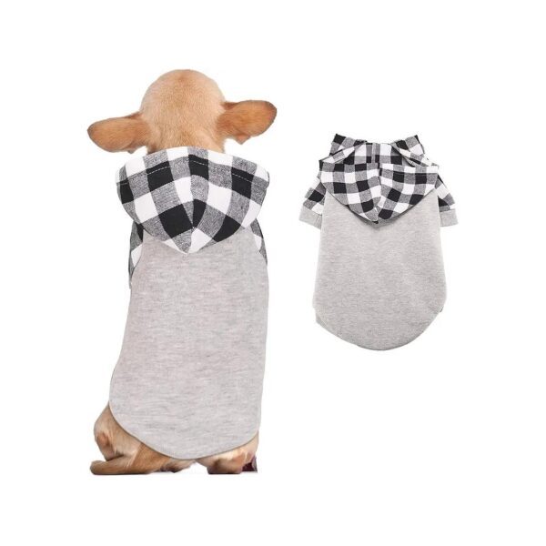 Cozy Plaid Hooded Pullover for Small to Medium Dogs with Fleece Lining and Hat