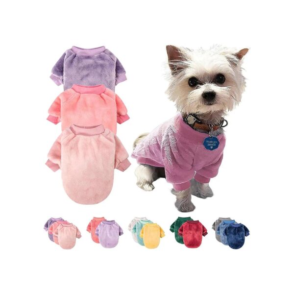 Cozy Plush Soft Dog Sweaters for Small Dogs Cats in Pink Purple and Light Pink