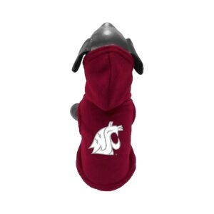 Cozy Polar Fleece Hooded Jacket for Dogs with Washington State Cougars Collegiate Logo