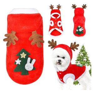 Cozy Red Elk Costume for Small Pets with Comfortable and Versatile Winter Wear