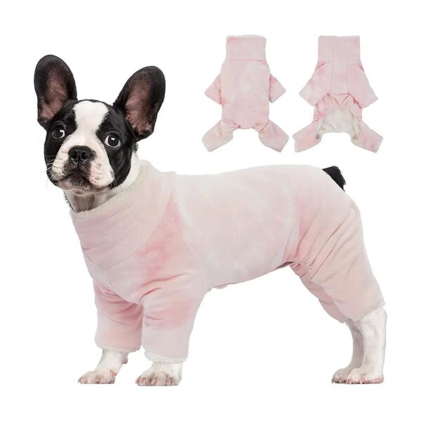 Cozy Soft Fabric Four-Legged Pullover Dog Coat with Furry Collar for Small Medium Dogs