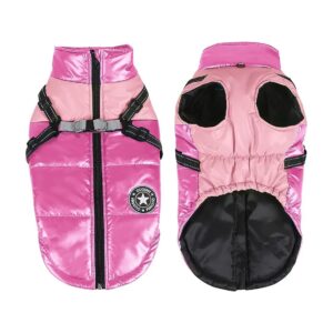 Cozy Winter Dog Jackets with Adjustable Harness and Leash Hole for Pet Dogs