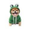 Cozy Winter Dog Jumpsuit with Eye Hood and Frog Design for Small Breed Dog Breeds