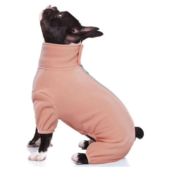 Cozy Winter Dog Jumpsuit with Long Leash Hole and Soft Fleece Material for Small Dogs