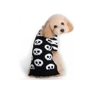 Cozy Winter Sweaters for Small Pets Skeleton Sweater X-Small Size for Cats and Dogs