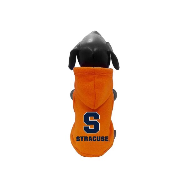 Cozy Winter Weather Dog Wear NCAA Syracuse Orange Fleece Hooded Jacket With Leash