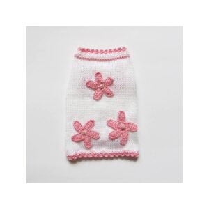 Cozy and Comfortable White Dog Sweater for Small Dogs and Teacup Puppies