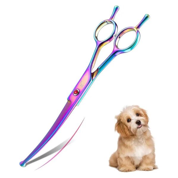 Crafted Curved Dog Grooming Scissors for Smooth and Easy Trims