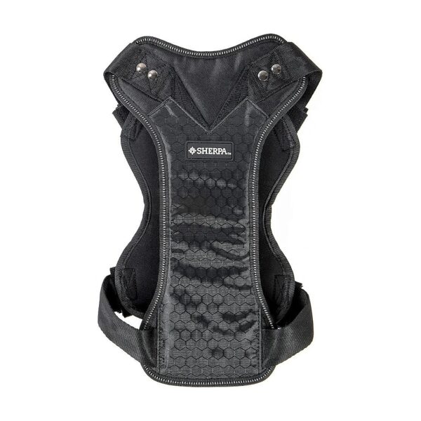 Crash-Tested Black Large Dog Harness with Seatbelt Integration for Enhanced Safety