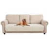 Cream Colored Waterproof Pet Bed Cover for Sofas, Chairs, and Beds with Anti-Slip Mats