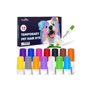 Create Unique Hairstyles with 14 Colorful Hair Dye Pens for Dogs and Cats