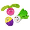 Crinkly Veggies Hide and Seek Dog Toys with Squeaky Sounds for Small Breeds