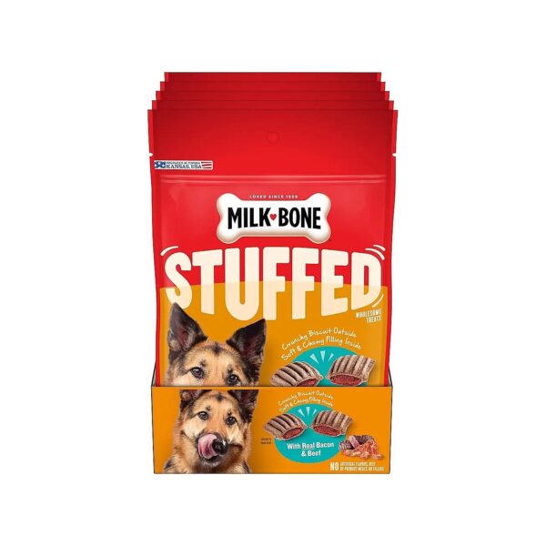 Crunchy and Soft Fish-Based Dog Treats with Real Bacon Flavor