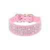 Crystal Rhinestones Dog Collar for Medium Large Dogs with Sparkling Pink Color