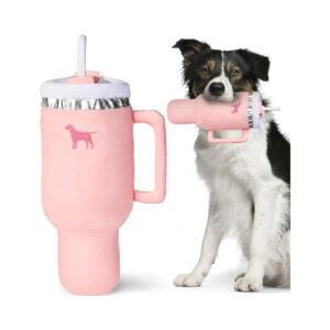 Cuddle-Friendly Tumbler-Shaped Squeaker Dog Toy with Pink Peach Dust