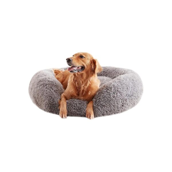 Cuddle-Up, Anti-Anxiety Round Dog Bed for Small to Medium-Sized Pets with Faux Fur