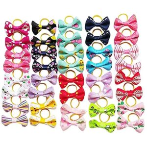 Curly Hair Dog Accessories Mix Colors Rubber Bows for Small Puppies