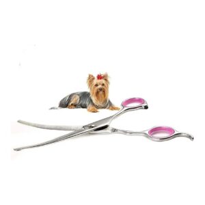 Curved 7 Inch Longlasting Stainless Steel Dog Grooming Scissors with Safety Round Tips