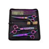 Curved Dog Grooming Scissors 7 Inch Kit with Thinning Shears and Grooming Comb for Pets