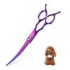 Curved Dog Grooming Scissors with Adjustable Diamond Screw for Professional Results