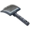 Curved Slicker Brush for Professional Dog Grooming Featuring Stainless Steel Pins