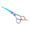 Curved Stainless Steel Pet Grooming Shears with Safe Round Tip for Dogs and Cats