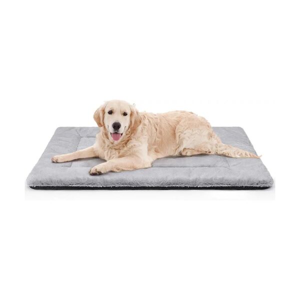 Cushioned Dog Bed, Soft Cotton & Anti-Slip, Machine Washable, Fits 42" Dog Crate