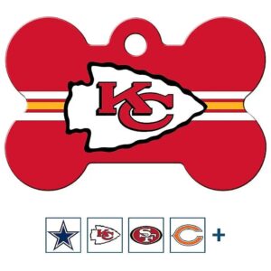 Custom Engraved Dog Tag with Name, Number, and Address, NFL Football Team, Large