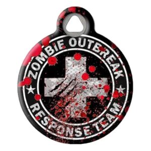 Custom Engraved Large Dog Tag with Zombie Medic Design for Identification