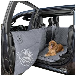 Custom Fit Truck Back Seat Cover for Dogs with Door Panel Shield and Waterproof Material