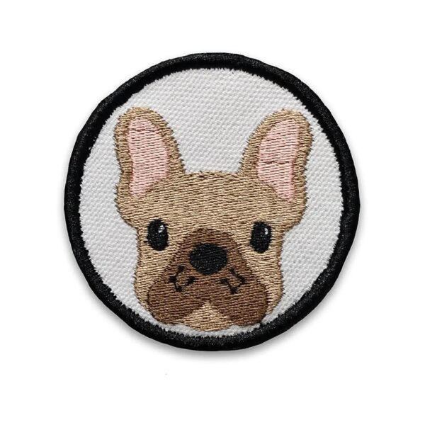 Custom Frenchie Breed Embroidered Velcro Patch for K9 Sports Sack Dog Carrier Backpack