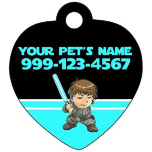 Custom Metal Pet Identification Tag for Dogs and Cats with Heart-Shaped Design