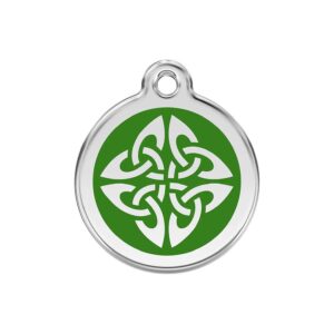 Custom and Affordable Green Celtic Knot Enamel Stainless Steel Dog ID Tag