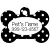 Customizable Black Polka Dot Pet ID Tags for Dogs and Cats with Free Shipping