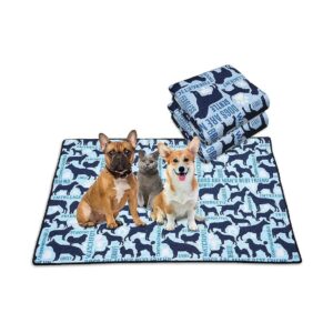 Customizable Blue and Black Washable Dog Pee Pads for Puppy Training and Crate Lining