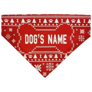 Customizable Christmas Dog Gift Ugly Sweater Print Pet Bandana Bib Scarf for Small Dogs