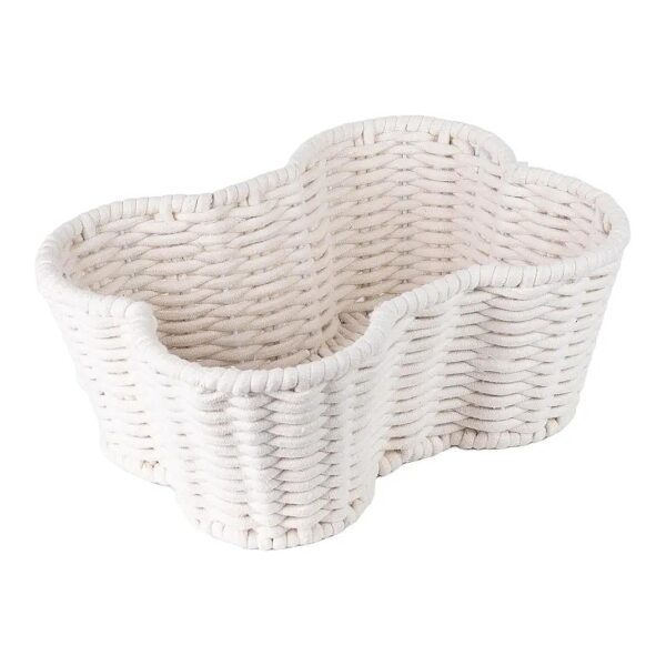 Customizable Dog Toy Storage Bin with Seagrass Backing and Cotton Rope