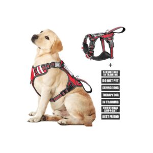 Customizable Dog Training Harness with 7 Colorful Patches and Soft Padded Handle