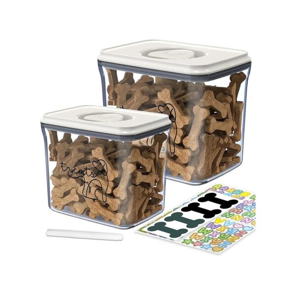 Customizable Dog Treat Storage Containers with Chalkboard Labels and Letter Stickers