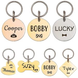 Customizable Dog and Cat Tag with Clear Engraving and Rounded Design