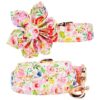 Customizable Flower Dog Collar with Adjustable Closure and Detachable Pet Accessory