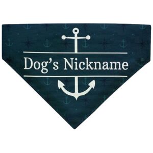 Customizable Medium to Larger Dog Collar Bib with Nautical Design for Birthday Gifts