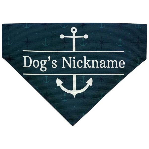 Customizable Medium to Larger Dog Collar Bib with Nautical Design for Birthday Gifts